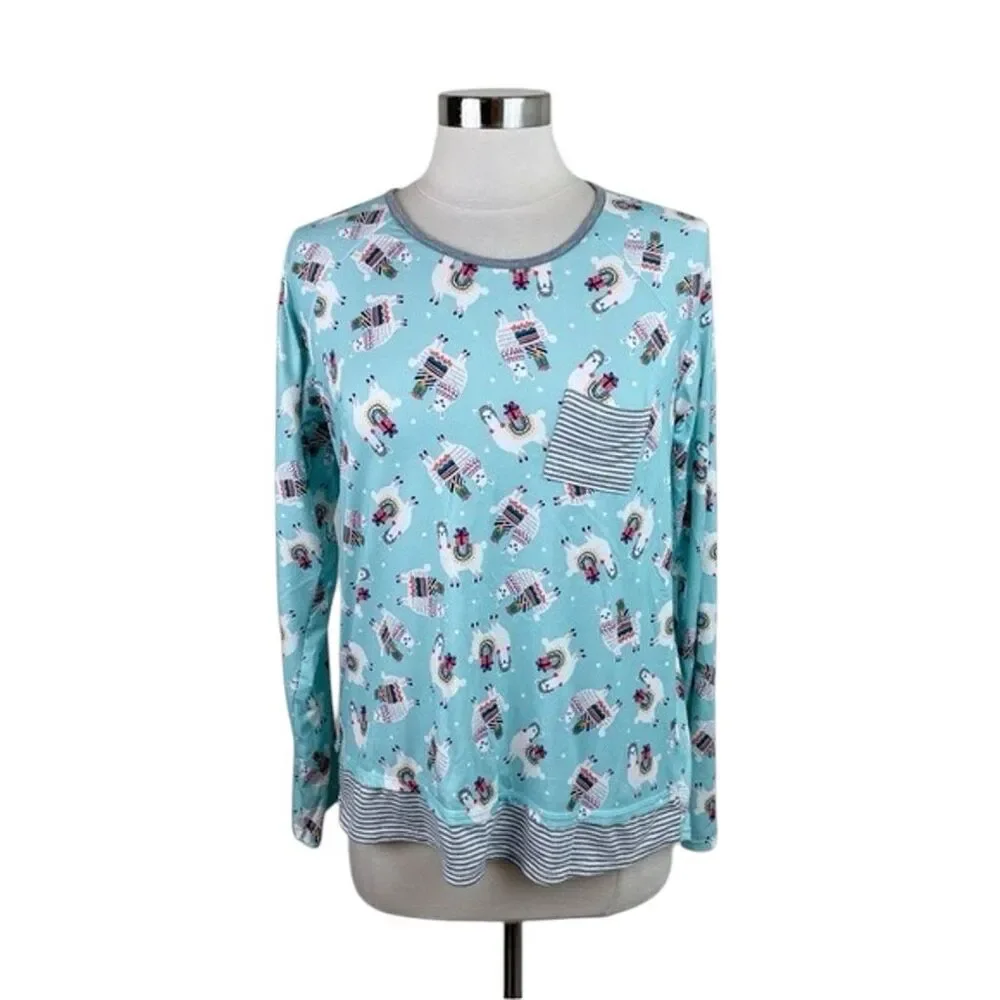 ✨CUDDL DUDS Womens Llamas Long Sleeve Cozy Jersey Sz 2X/XL Pajama Set✨ - Picture 2 of 13